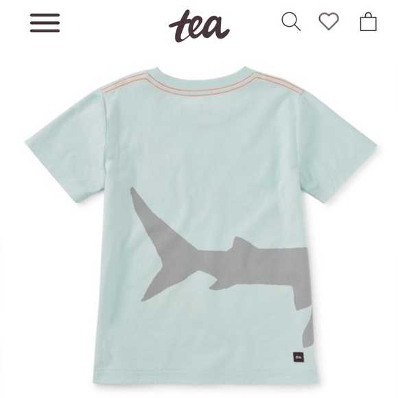 Tea Collection Shark Bite Beach Graphic Tee Size 7 - Picture 5 of 9